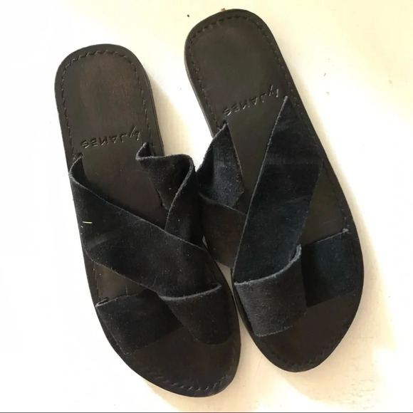 BY James suede black sandals size 7 - Picture 3 of 8